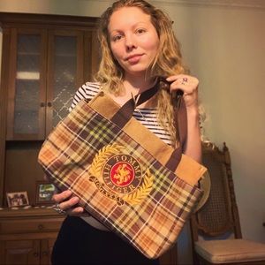 Vintage Tommy Hilfiger Plaid + Corduroy Purse